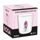 COPO BOROSSILICATO DE VIDRO 350ML MODELO ROSA 3D REF: 213022