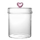 POTE BOROSSILICATO DE VIDRO COM TAMPA 900ML CORAÇÃO REF: 241026