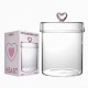 POTE BOROSSILICATO DE VIDRO COM TAMPA 900ML CORAÇÃO REF: 241026