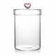 POTE BOROSSILICATODE VIDRO COM TAMPA 1100ML CORAÇÃO REF: 241027