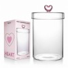 POTE BOROSSILICATODE VIDRO COM TAMPA 1100ML CORAÇÃO REF: 241027