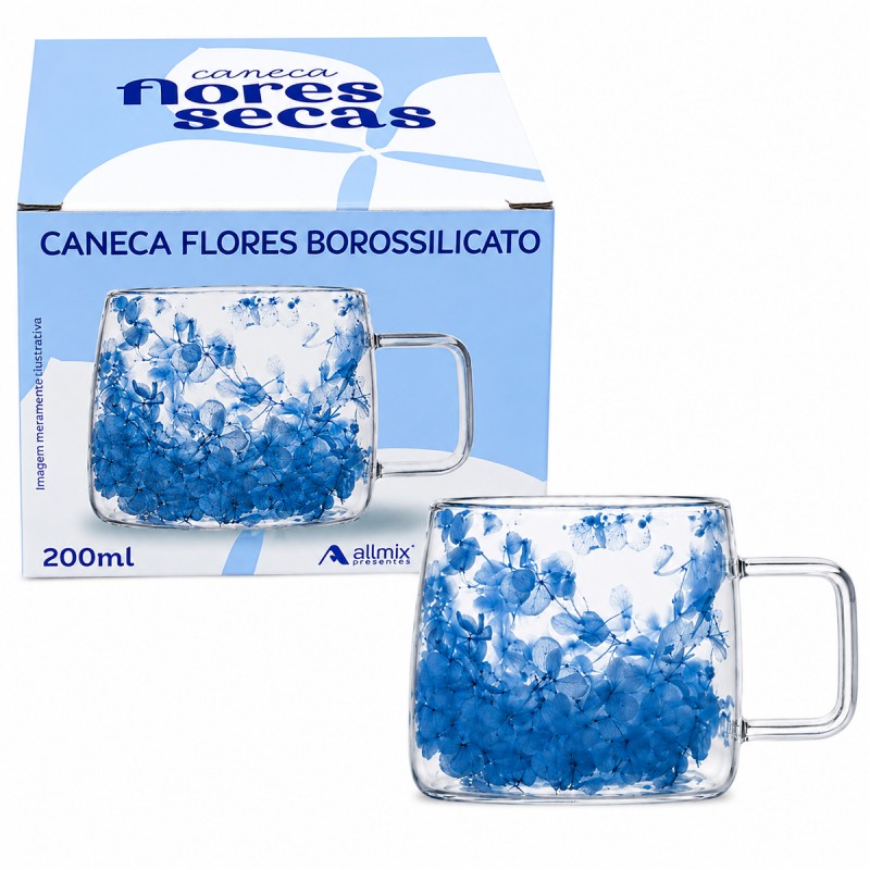 XÍCARA BOROSSILICATO PAREDE DUPLA MODELO FLORES SECAS 200ML REF: 241034 XÍCARA BOROSSILICATO PAREDE DUPLA MODELO FLORES SECAS 200ML REF: 241034