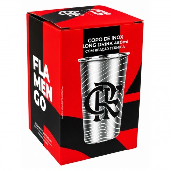 COPO TÉRMICO INOX 450ML COM REAÇÃO TÉRMICA MODELO FLAMENGO REF: 131333