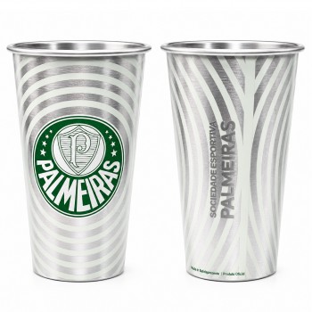 COPO TÉRMICO INOX 450ML COM REAÇÃO TÉRMICA MODELO PALMEIRAS REF: 131338