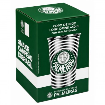 COPO TÉRMICO INOX 450ML COM REAÇÃO TÉRMICA MODELO PALMEIRAS REF: 131338 COPO TÉRMICO INOX 450ML COM REAÇÃO TÉRMICA MODELO PALMEIRAS REF: 131338