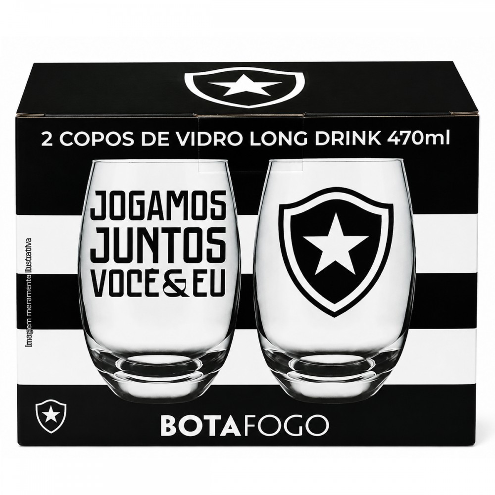 COPOS DE VIDRO LONG DRINK BELIZE 470ML MODELO BOTAFOGO REF: 764732