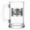 CANECA DE VIDRO CERVEJA COM PLACA DE METAL 420ML MODELO SÃO PAULO REF: 601036 CANECA DE VIDRO CERVEJA COM PLACA DE METAL 420ML MODELO SÃO PAULO REF: 601036
