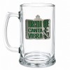 CANECA DE VIDRO CERVEJA COM PLACA DE METAL 420ML MODELO PALMEIRAS REF: 601038