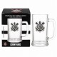 CANECA DE VIDRO CERVEJA COM PLACA DE METAL 420ML MODELO CORINTHIANS REF: 601039