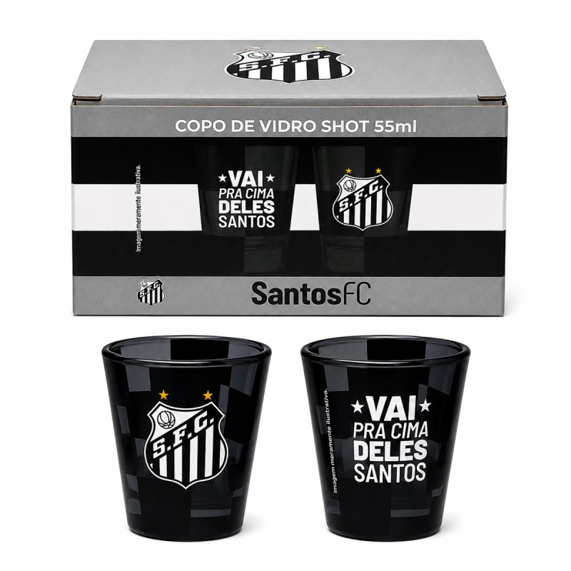 COPO DE VIDRO SHOT 55ML MODELO SANTOS NA LUVA COM 2 REF: 212237