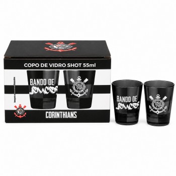 KIT 2 COPOS DE VIDRO SHOT 55ML MODELO CORINTHIANS REF: 212239 KIT 2 COPOS DE VIDRO SHOT 55ML MODELO CORINTHIANS REF: 212239