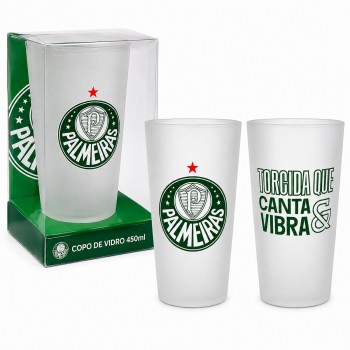 COPO DE VIDRO FOSCO 450ML MODELO PALMEIRAS REF: 782838