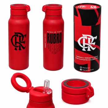 GARRAFA TÉRMICA INOX COM SUPORTE MAGNÉTICO 700ML MODELO FLAMENGO REF: 41133 GARRAFA TÉRMICA INOX COM SUPORTE MAGNÉTICO 700ML MODELO FLAMENGO REF: 41133