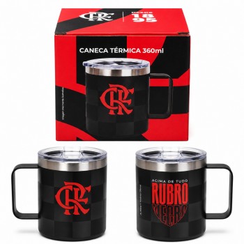 CANECA TÉRMICA DE AÇO INOX COM TAMPA 360ML MODELO FLAMENGO REF: 622533 CANECA TÉRMICA DE AÇO INOX COM TAMPA 360ML MODELO FLAMENGO REF: 622533