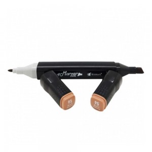 MARCADOR BURNT SIENNA 2PONTAS 1UNI REF:95