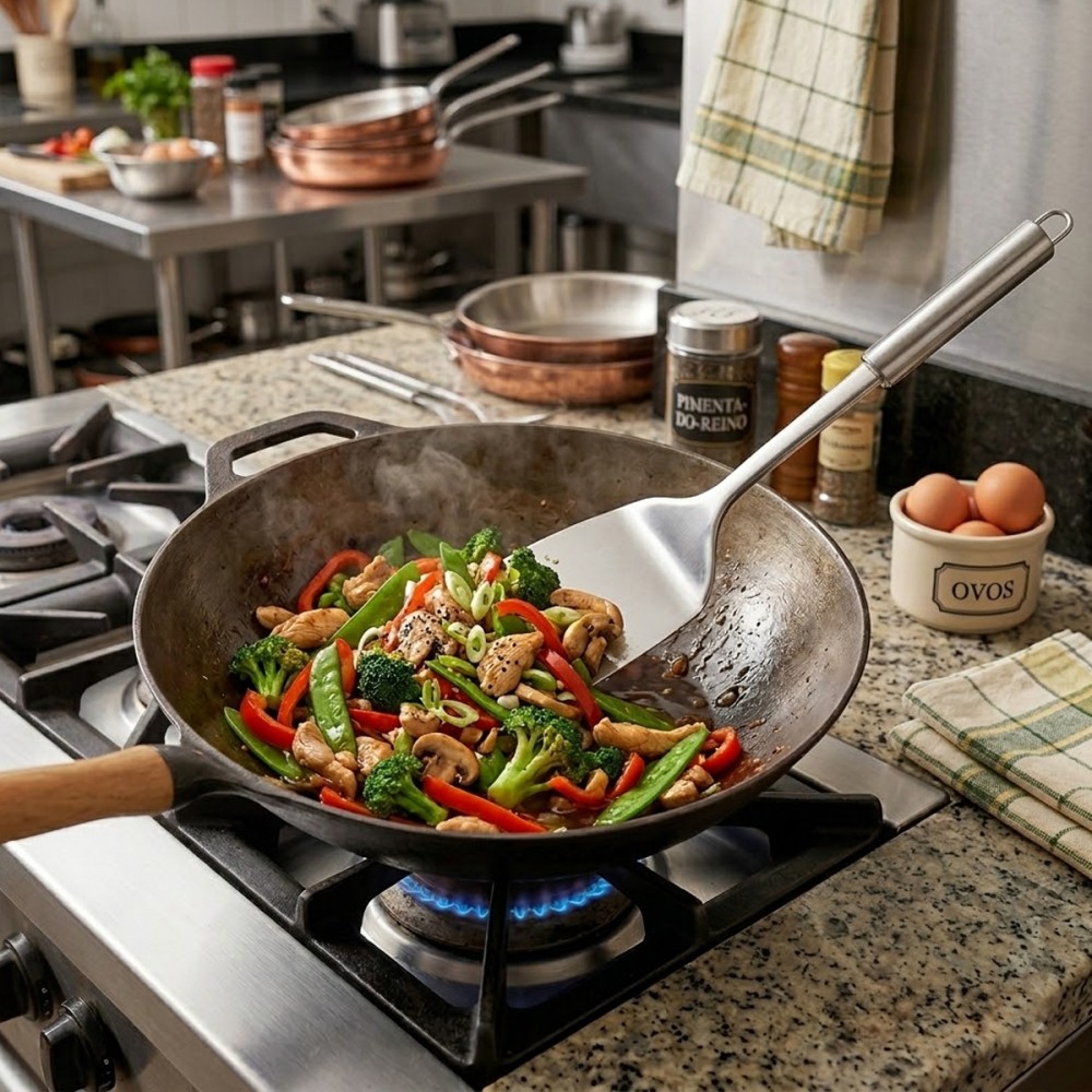 ESPÁTULA PARA VIRAR E SERVIR ALIMENTOS DE INOX REF: ST-590