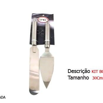 KIT C/2 ESPÁTULA PARA BOLO EM METAL. TAM:9X31CM