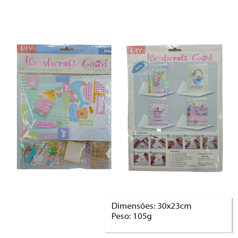 KIT FAÇA VOCÊ MESMO CARIMBOS E CARTÕES MODELO BEBÊ REF: R66A4