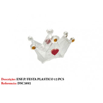 ENFEITE PARA FESTA COROA PLÁSTICO 12PCS
