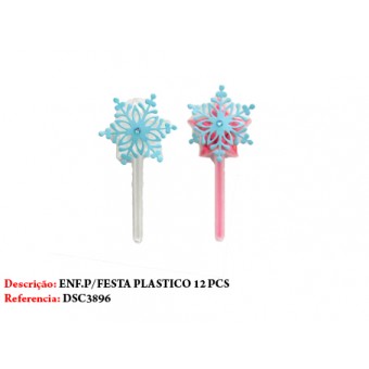 ENFEITE PARA FESTA MODELO ESTRELA PLASTICO C/12PCS BRANCO