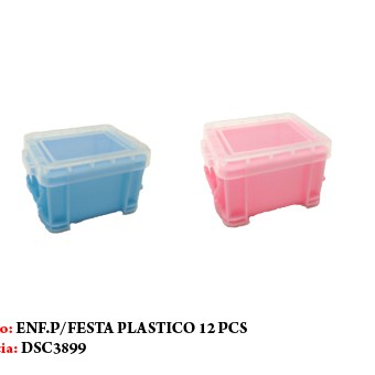 ENFEITE PARA FESTA PLÁSTICO 12 PCS ROSA