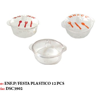 ENFEITE PARA FESTA PANELA PLASTICO 12PCS LARANJA
