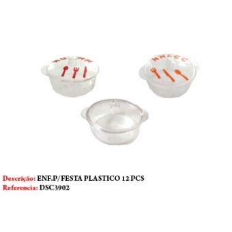 ENFEITE PARA FESTA PANELA PLASTICO 12PCS VERMELHO