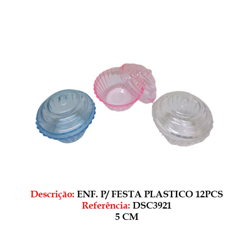 ENFEITE PARA FESTA COM TAMPA PLASTICO 12PCS ROSA ENFEITE PARA FESTA COM TAMPA PLASTICO 12PCS ROSA