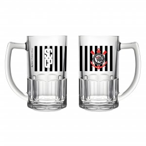 CANECA DE VIDRO CORINTHIANS 340ML REF: 119039 CANECA DE VIDRO CORINTHIANS 340ML REF: 119039