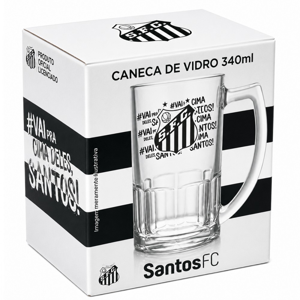 CANECA DE VIDRO 340ML MODELO SANTOS REF: 119037