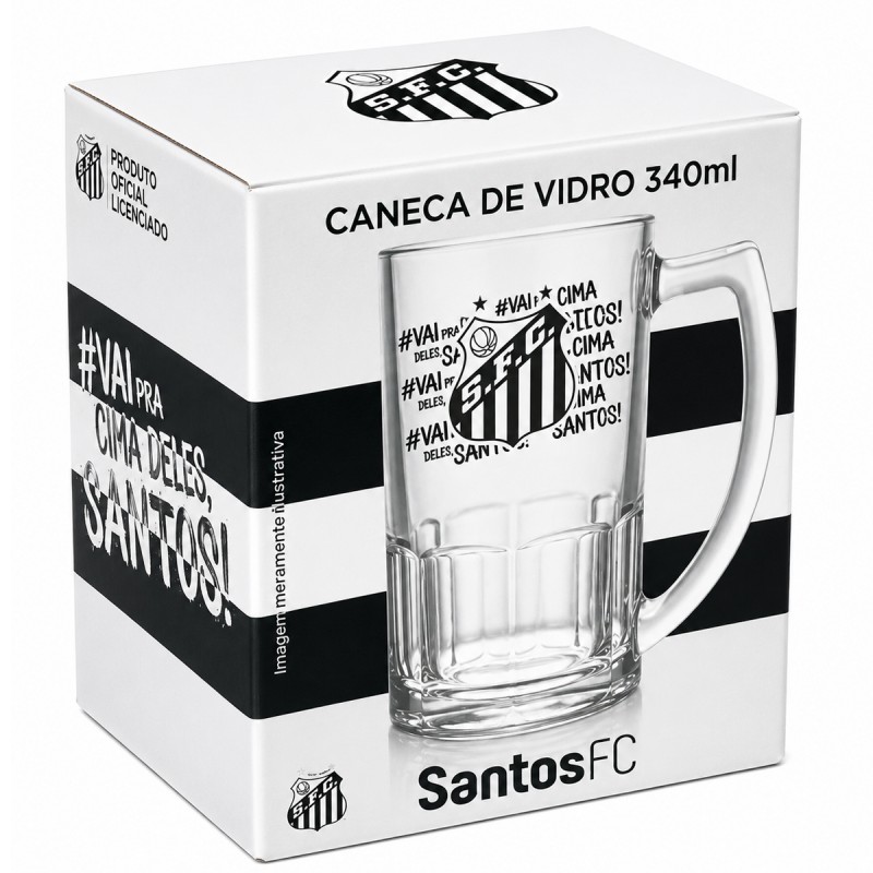 CANECA DE VIDRO 340ML MODELO SANTOS REF: 119037