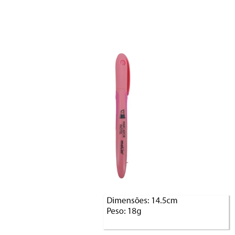 MARCA TEXTO COR: ROSA PASTEL UNIDADE REF: 09075