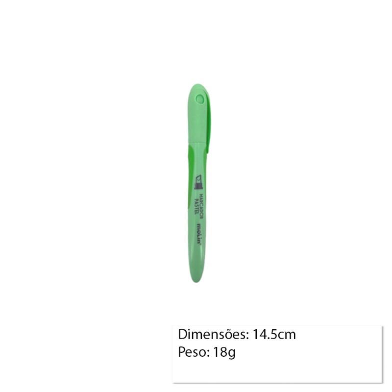MARCA TEXTO COR: VERDE PASTEL UNIDADE  REF: 9077