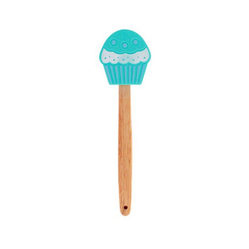 ESPÁTULA COM PONTA DE CUPCAKE EM SILICONE VERDE ÁGUA REF: CA09594