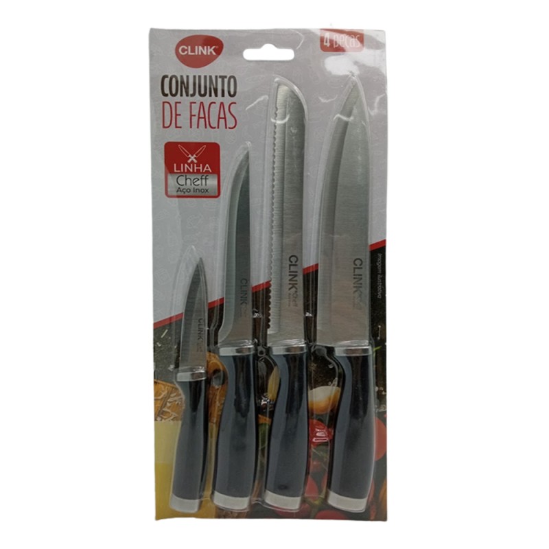KIT FACAS 4 PEÇAS INOX REF: CK5967 KIT FACAS 4 PEÇAS INOX REF: CK5967