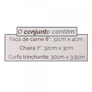 KIT CHURRASCO 3 PEÇAS INOX  REF: CK5968  KIT CHURRASCO 3 PEÇAS INOX  REF: CK5968