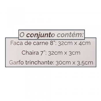 KIT CHURRASCO 3 PEÇAS INOX  REF: CK5968 