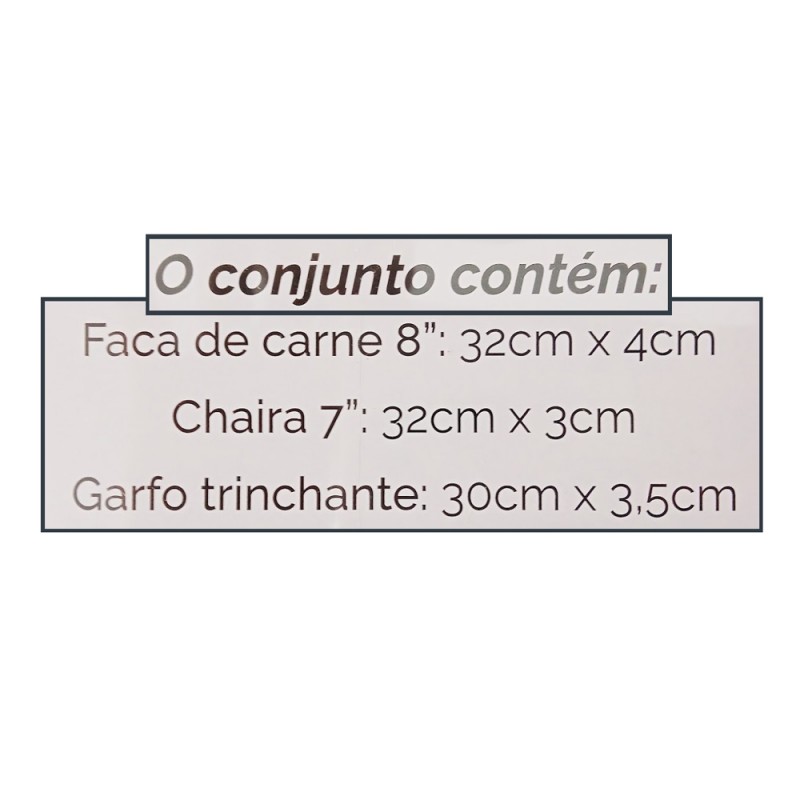 KIT CHURRASCO 3 PEÇAS INOX REF: CK5968 KIT CHURRASCO 3 PEÇAS INOX REF: CK5968