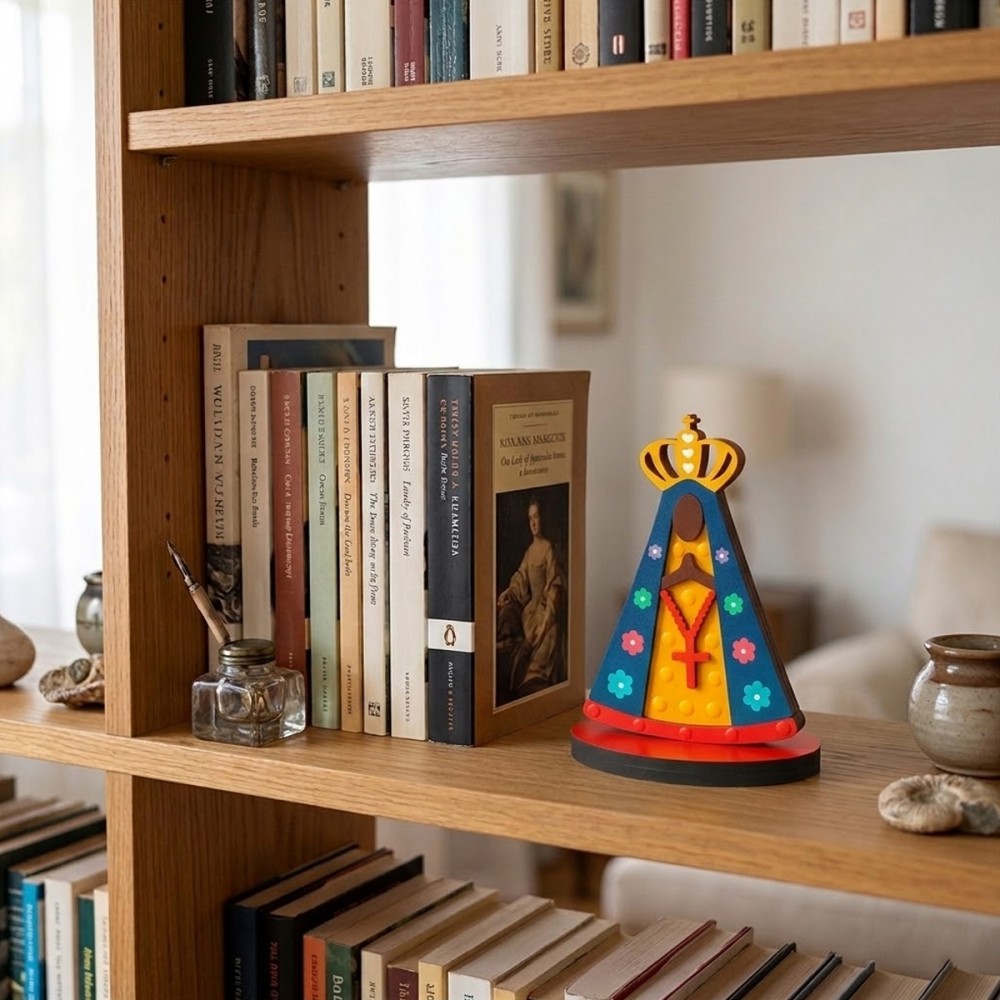 ENFEITE DECORATIVO DE MESA MODELO NOSSA SENHORA DE MADEIRA REF: 000604