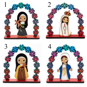 ENFEITE DECORATIVO DE MESA MODELO SANTINHOS DE MADEIRA REF: 004664