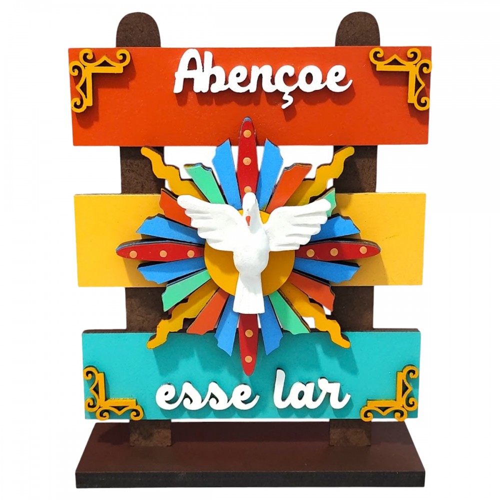 PLAQUINHA DECORATIVA DE MESA DE MADEIRA REF: 004688