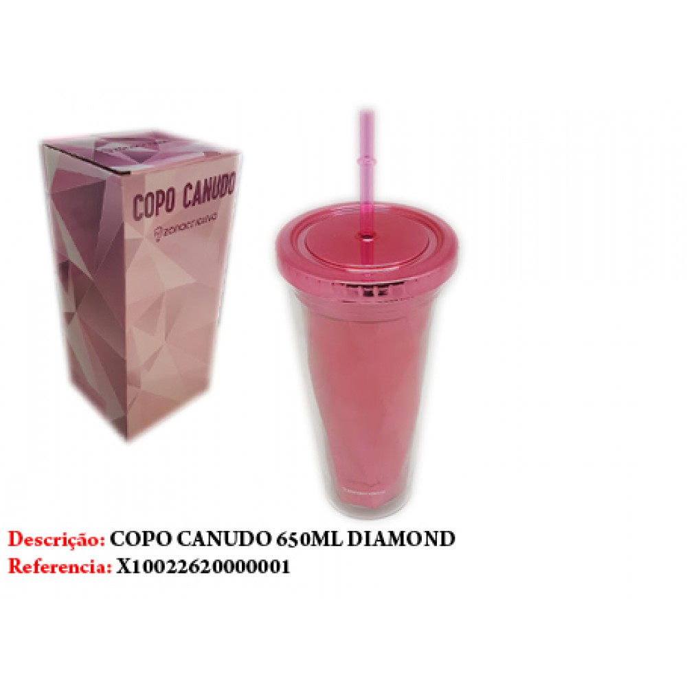 COPO C/ CANUDO DIAMOND 650ML
