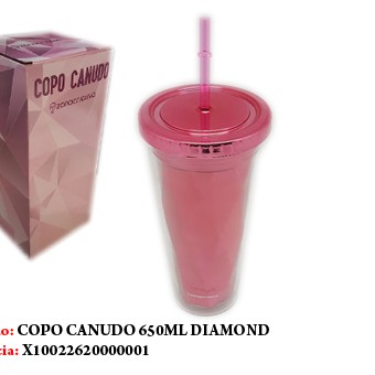 COPO C/ CANUDO DIAMOND 650ML