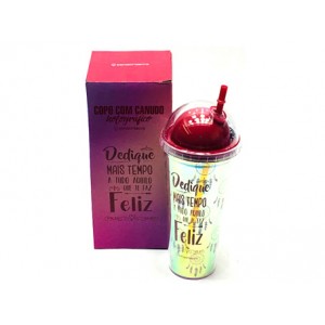 COPO C/ CANUDO DEDIQUE MAIS TEMPO 750ML