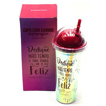 COPO C/ CANUDO DEDIQUE MAIS TEMPO 750ML