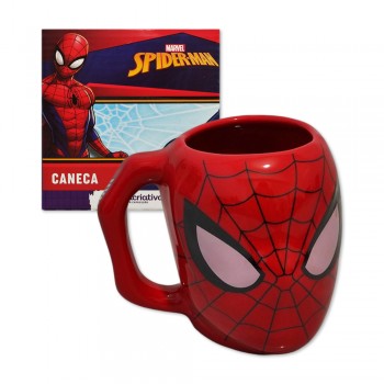 CANECA 3D MODELO HOMEM ARANHA EM CERÂMICA 400ML REF: 10023265