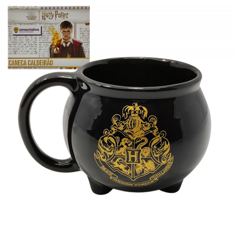 CANECA CALDEIRÃO MODELO BRASÃO HOGWARTS 500ML REF: 10023664 CANECA CALDEIRÃO MODELO BRASÃO HOGWARTS 500ML REF: 10023664