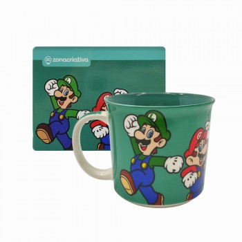 CANECA TOM MODELO MARIO E LUIGI EM CERÂMICA 350ML REF: 10024241