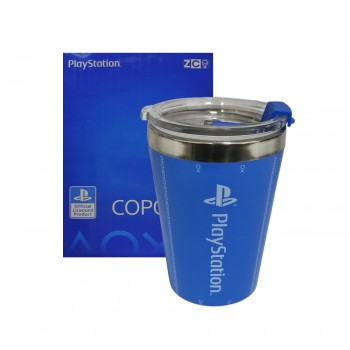 COPO DE VIAGEM MODELO PLAYSTATION 300ML EM INOX  REF: 10024261