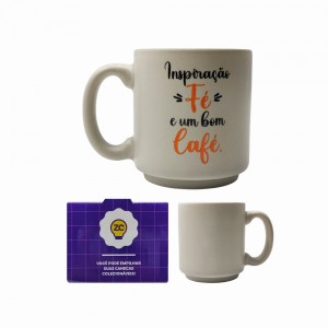 CANECA MINI TINA MODELO UM BOM CAFÉ EM CERÂMICA 100ML REF: 10024407